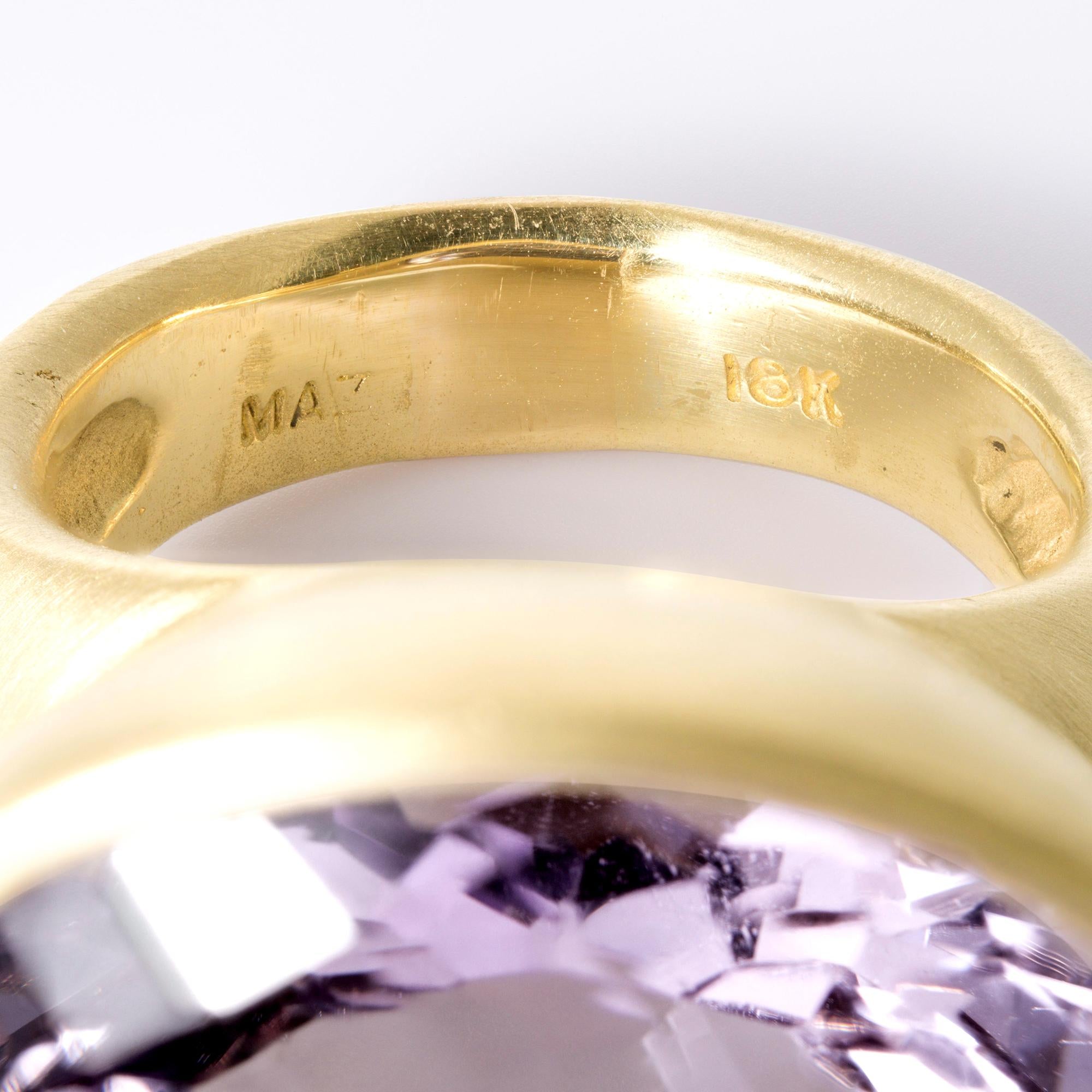 Estate Designer MAZ Bold 25 Carat Rose de France Amethyst Ring