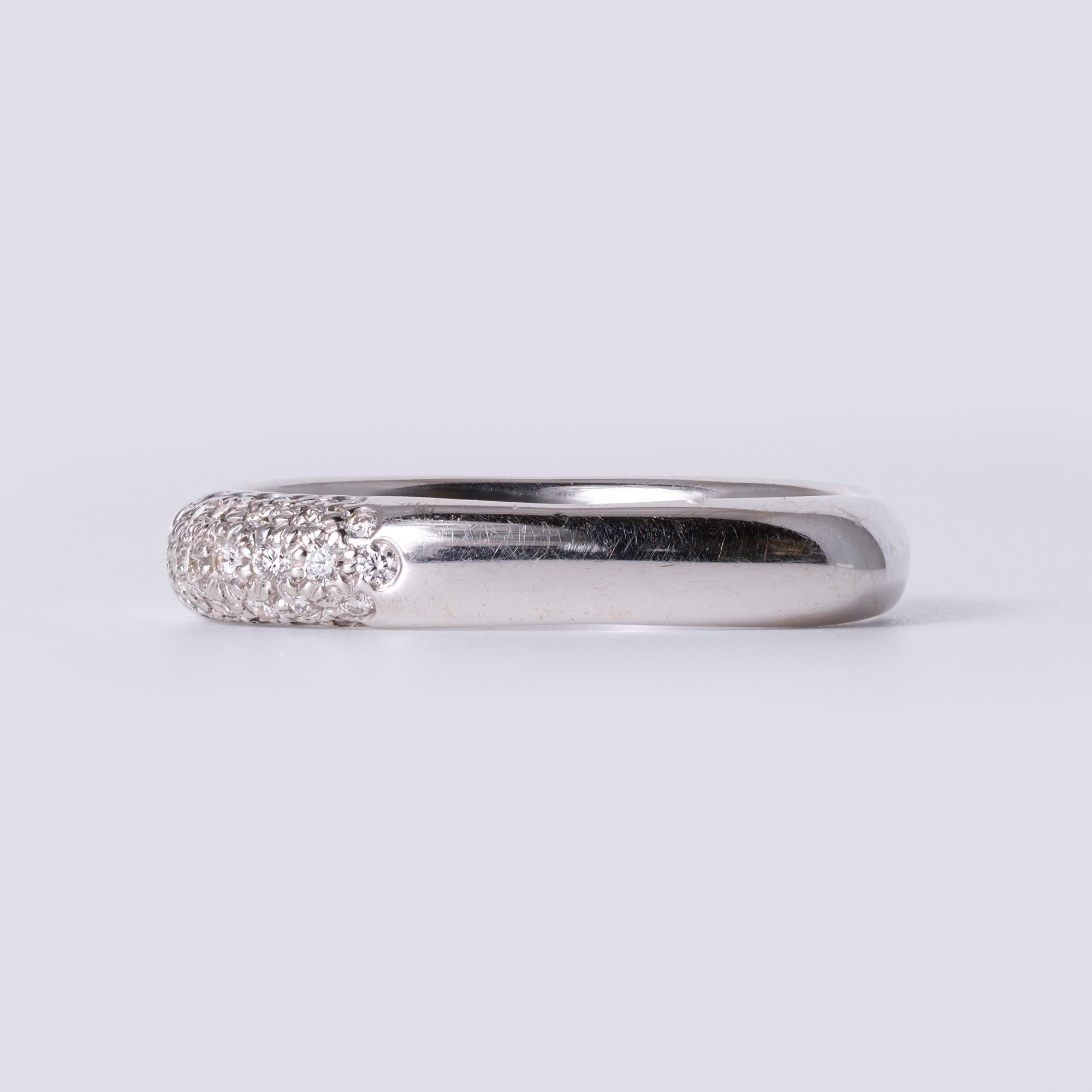 Estate Tiffany & Co Diamond White Gold Cushion Wedding Band Size 7