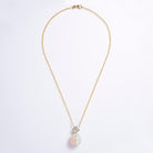 Modernist 21 Carat Opal Orb Diamond Sphere Pendant Necklace