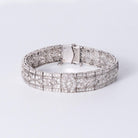Antique Tiffany & Co. Art Deco 6 Carat Diamond Platinum Filigree Line Bracelet