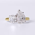 GIA 3 Carat Pear & Round Double Diamond Toi Et Moi Engagement Ring