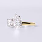 GIA 3 Carat Pear & Round Double Diamond Toi Et Moi Engagement Ring