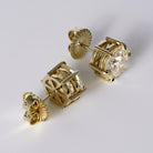 Estate 7 1/2 Carat Old European Cut Natural Diamond Stud Earrings
