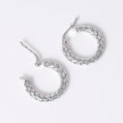 Roberto Coin Woven Silk 18k White Gold Hoop Earrings
