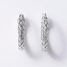 Roberto Coin Woven Silk 18k White Gold Hoop Earrings