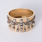Retro 7 Carat Old European Diamond Wide Cuff Bangle Bracelet