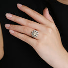 Antique Victorian 3.64CT Light Yellow Old-Mine Cut Natural Diamond Cluster Ring