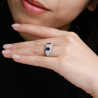 Antique Art Deco 5 Carat Domed Diamond Sapphire 5 Stone Platinum Engagement Ring