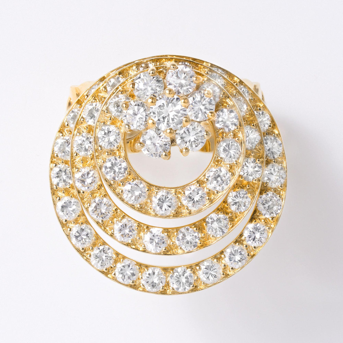 Original 1970s Teufel 2 Carat Triple Circle Diamond Spinner Ring