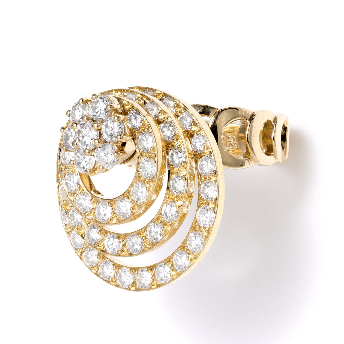Original 1970s Teufel 2 Carat Triple Circle Diamond Spinner Ring