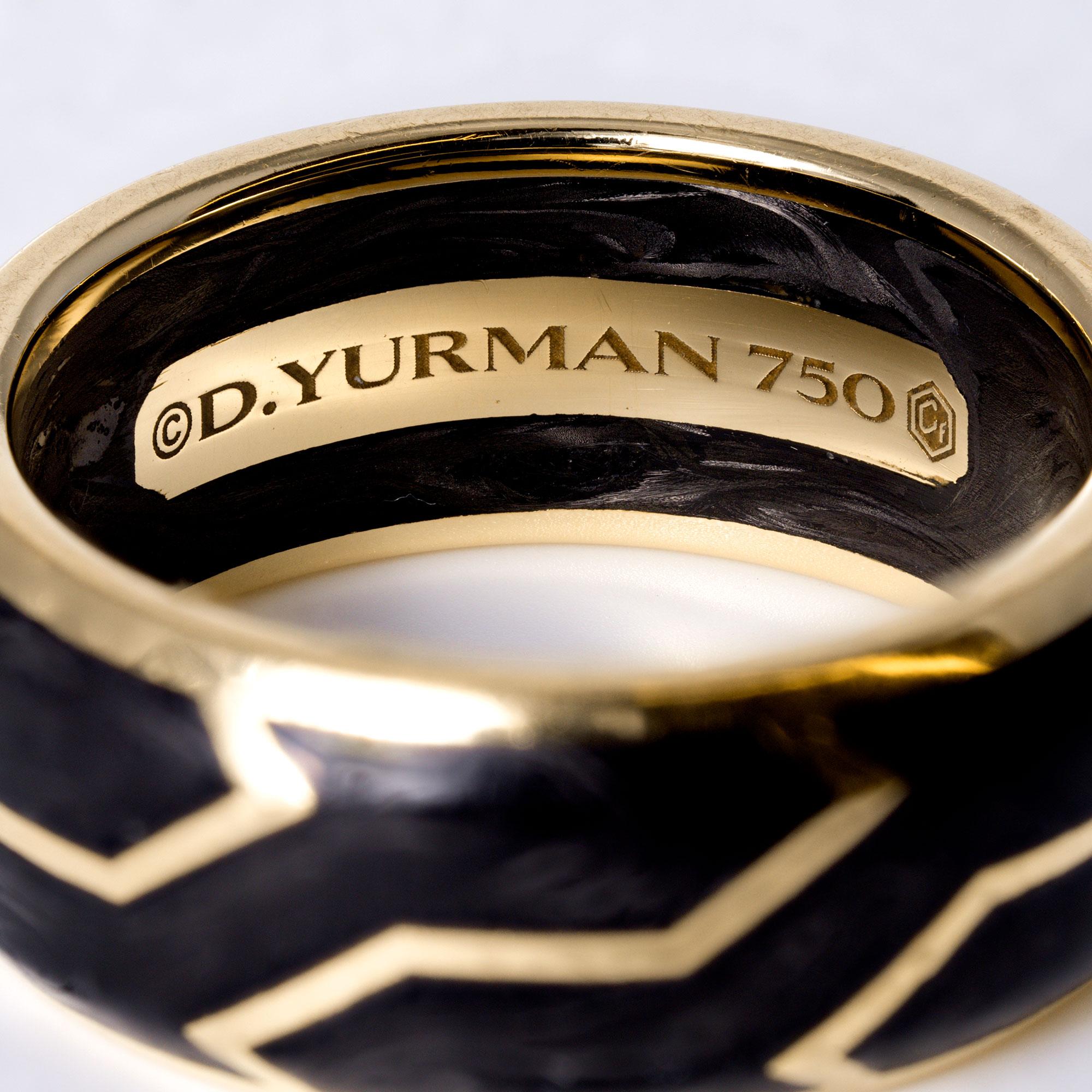 David Yurman 18k Gold Forged Carbon Unisex Band Size 7