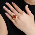 Vintage 1950s Mythology 18k Gold Intaglio Pegasus & Lion Signet Ring