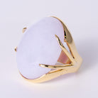 Vintage 40 Carat Lavender Jade 14k Yellow Gold Cocktail Ring
