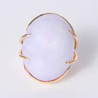 Vintage 40 Carat Lavender Jade 14k Yellow Gold Cocktail Ring
