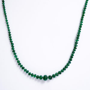 Fine 40 Carat Colombian Emerald Bead Necklace