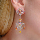Estate 25 Carats Multicolor Sapphire Diamond Convertible Chandelier Earrings