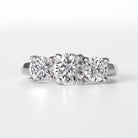 GIA Certified 2.00 Carat Round Natural Diamond 3-Stone Platinum Engagement Ring