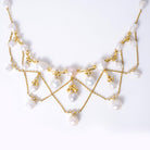Estate Grand Baroque Pearl 18k Gold Diamond Estate Garland Bib Necklace