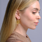 Estate 47.61ct Lemon Quartz & Diamond 14k Gold Drop Earrings