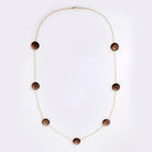 140 Carats Smoky Quartz 36" 14k Yellow Gold Estate Station Necklace