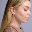Retro Ruby 18k Yellow Gold Tank Earrings, 1940s