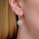 Edwardian Old Mine Diamond Plat/14k Floral Daisy Dangle Earrings