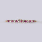Vintage 1970s Ruby and Diamond 18k Gold Cocktail Bracelet