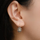 Antique Victorian C. 1870 2 Carat Old Mine Cut Yellow Diamond Earrings