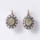 Antique Victorian C. 1870 2 Carat Old Mine Cut Yellow Diamond Earrings