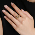 Antique 2.92 Carat Rose And Old Mine Cut Diamond 18k Gold Engagement Ring