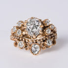 Antique 2.92 Carat Rose And Old Mine Cut Diamond 18k Gold Engagement Ring