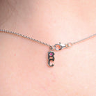 Vintage Roberto Coin 5 Initial "M" 18k White Gold Diamond Monogram Necklace