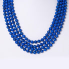 Mid Century Multi Strand Lapis Lazuli Beads Diamond Clasp Necklace
