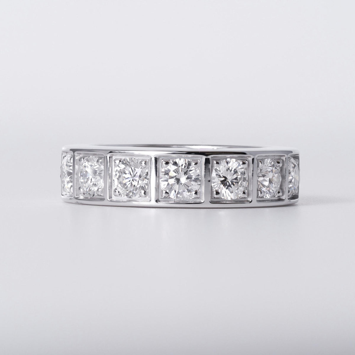Vintage Cartier 1.35 Carat Diamond 18k Gold Tectonic Wedding Band, Size 49