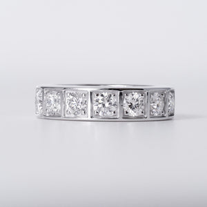 Vintage Cartier 1.35 Carat Diamond 18k Gold Tectonic Wedding Band (with Box)