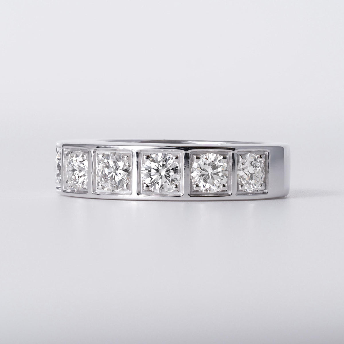 Vintage Cartier 1.35 Carat Diamond 18k Gold Tectonic Wedding Band, Size 49