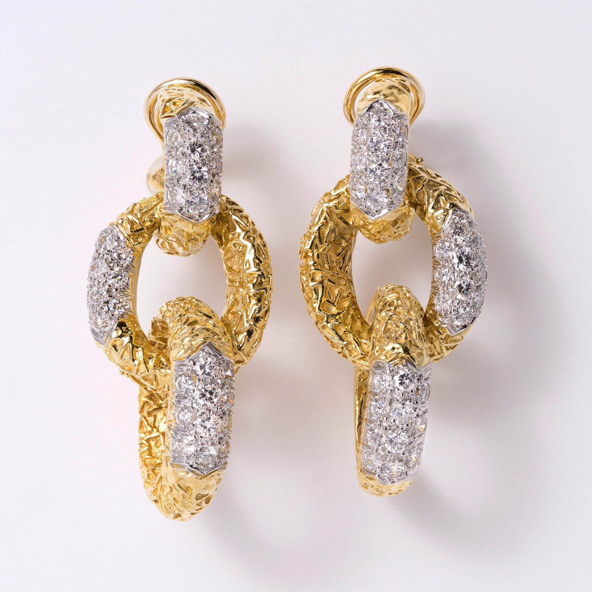 Van Cleef & Arpels Chevalerie Dramatic Diamond Drop Earrings Circa 1970s