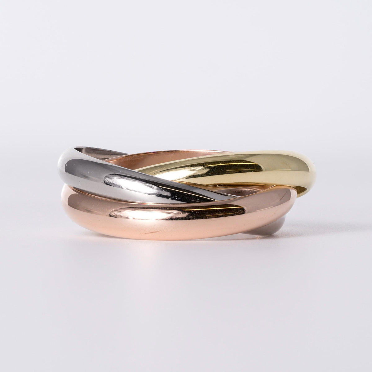 Cartier Trinity Tricolor Band Ring, Size 60 (US 9), Box & Papers