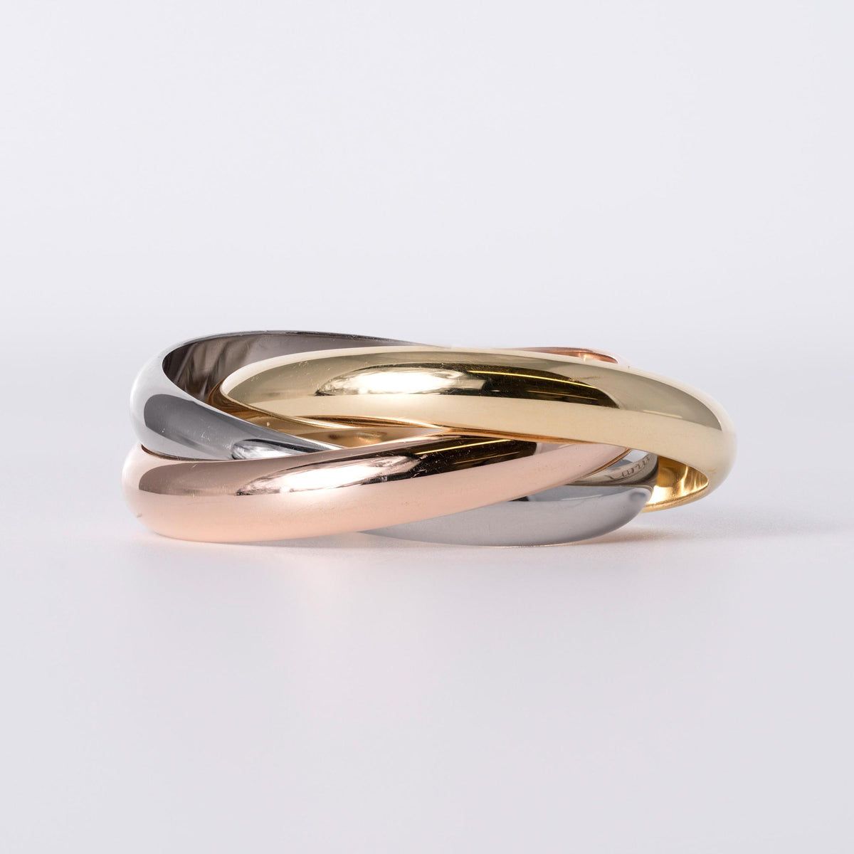 Cartier Trinity Tricolor Band Ring, Size 60 (US 9), Box & Papers