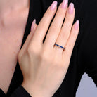 Antique 1920s Art Deco French Cut Sapphire Platinum Eternity Band