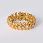 Vintage Mid Century Italian Gold Diamond Buccellati Style Sunflower Bracelet
