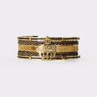 Important Ethiopian Crest 20k Yellow Gold Cuff Bracelet Circa 1960s JFK