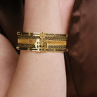 Important Ethiopian Crest 20k Yellow Gold Cuff Bracelet Circa 1960s JFK