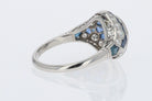 2.56 Carat Old European Diamond & Sapphire Dome Engagement Ring