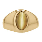 Vintage Unisex Cats Eye Chrysoberyl Gypsy Ring 14K Yellow Gold