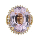 30 Carat Kunzite and Diamond Ring Converts To A Necklace