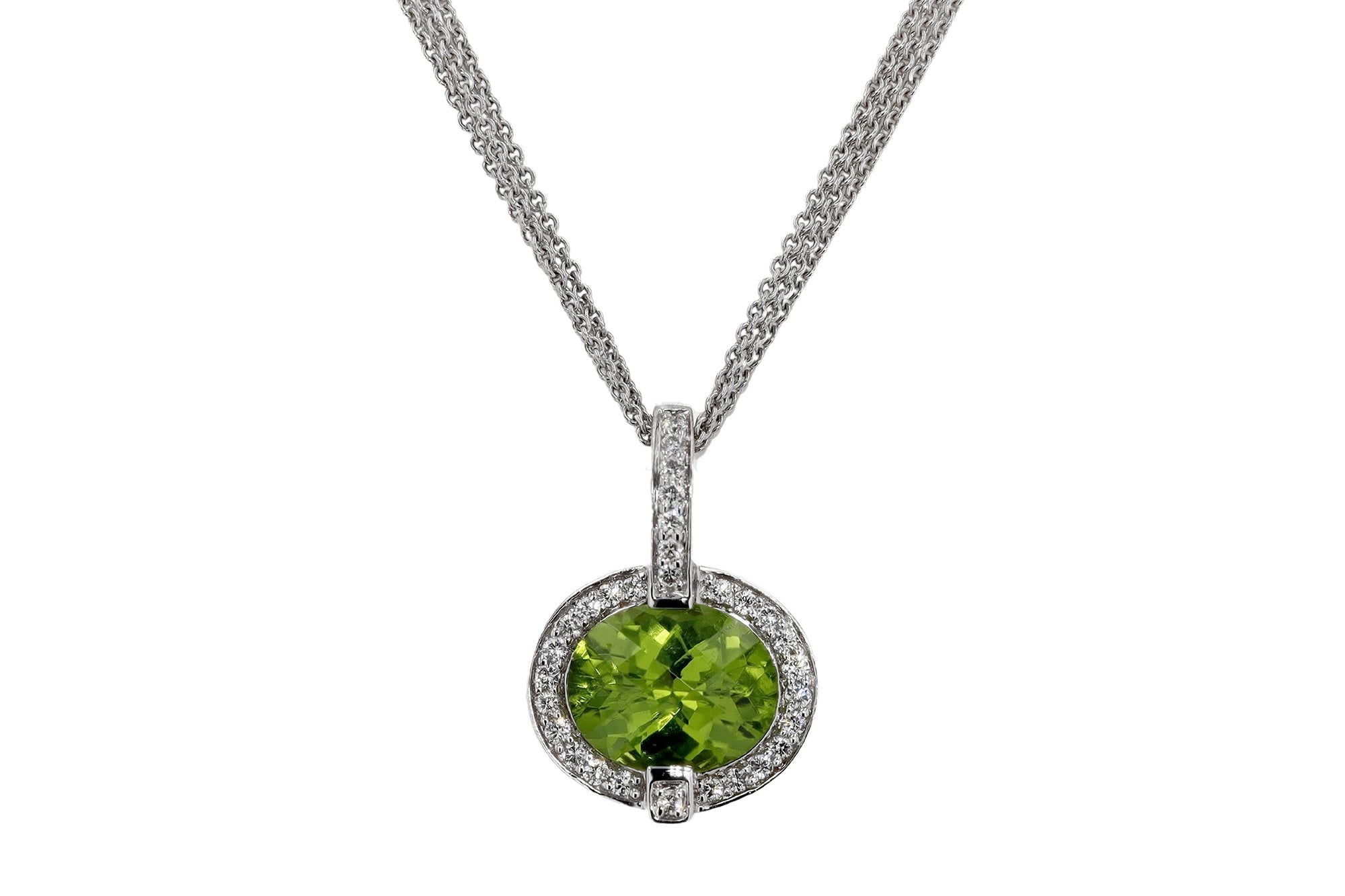 Peridot Diamond Pendant