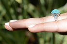 5 Carat Paraiba Tourmaline Sugarloaf Cabochon Engagement Ring