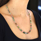 RDY 93 Carat Multi-Color Raw Tourmaline Beads Necklace