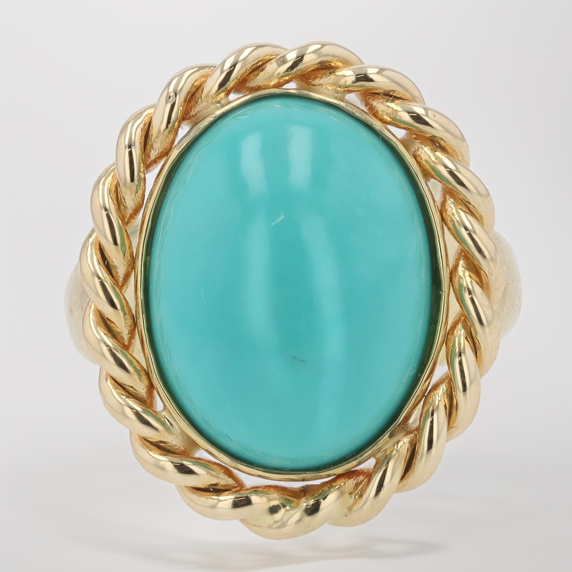 Dreamy Mid Century 14k Gold Estate Turquoise Ring